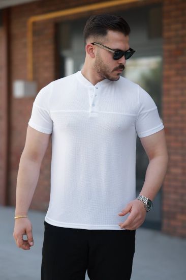 Erkek Hakim Yakalı Kısa Kollu Pamuklu T-shirt resmi